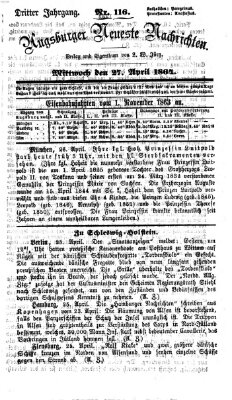 Augsburger neueste Nachrichten Mittwoch 27. April 1864