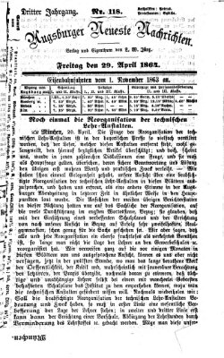 Augsburger neueste Nachrichten Freitag 29. April 1864