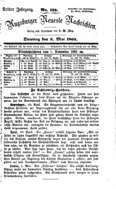 Augsburger neueste Nachrichten Dienstag 3. Mai 1864