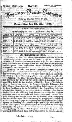 Augsburger neueste Nachrichten Donnerstag 12. Mai 1864