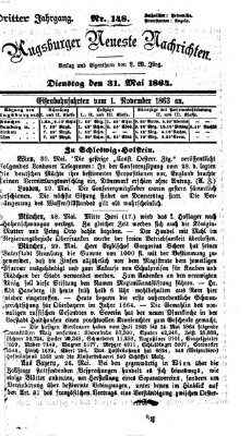 Augsburger neueste Nachrichten Dienstag 31. Mai 1864