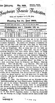 Augsburger neueste Nachrichten Dienstag 14. Juni 1864