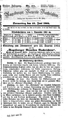 Augsburger neueste Nachrichten Donnerstag 23. Juni 1864