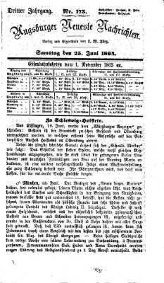 Augsburger neueste Nachrichten Samstag 25. Juni 1864