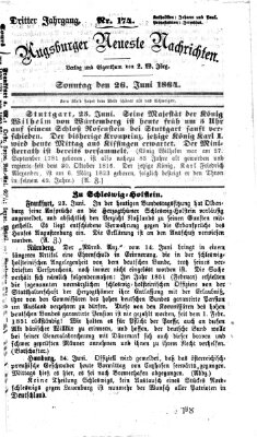 Augsburger neueste Nachrichten Sonntag 26. Juni 1864