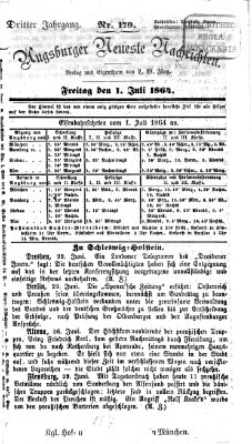 Augsburger neueste Nachrichten Freitag 1. Juli 1864