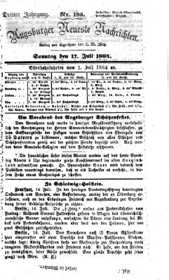 Augsburger neueste Nachrichten Sonntag 17. Juli 1864