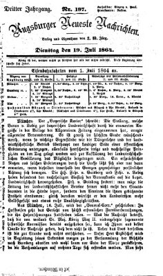 Augsburger neueste Nachrichten Dienstag 19. Juli 1864