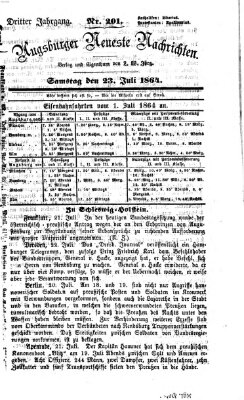 Augsburger neueste Nachrichten Samstag 23. Juli 1864