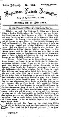 Augsburger neueste Nachrichten Montag 25. Juli 1864