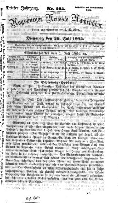 Augsburger neueste Nachrichten Dienstag 26. Juli 1864