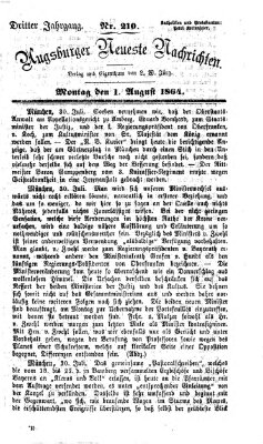 Augsburger neueste Nachrichten Montag 1. August 1864