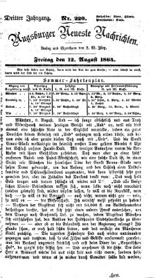 Augsburger neueste Nachrichten Freitag 12. August 1864