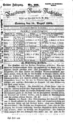 Augsburger neueste Nachrichten Sonntag 14. August 1864