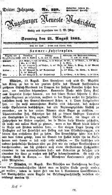 Augsburger neueste Nachrichten Sonntag 21. August 1864