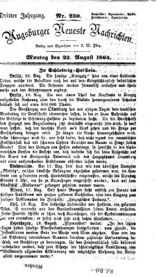 Augsburger neueste Nachrichten Montag 22. August 1864