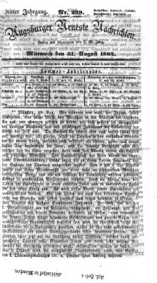 Augsburger neueste Nachrichten Mittwoch 31. August 1864