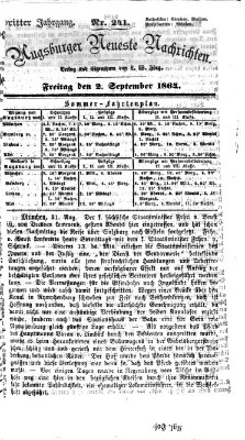 Augsburger neueste Nachrichten Freitag 2. September 1864