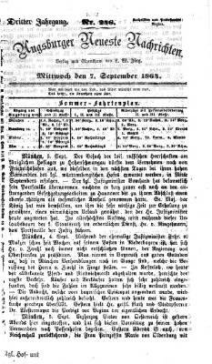 Augsburger neueste Nachrichten Mittwoch 7. September 1864