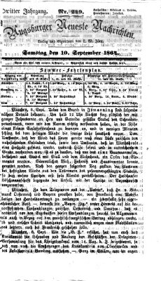 Augsburger neueste Nachrichten Samstag 10. September 1864