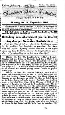 Augsburger neueste Nachrichten Montag 12. September 1864