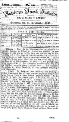 Augsburger neueste Nachrichten Dienstag 13. September 1864