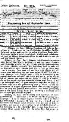 Augsburger neueste Nachrichten Donnerstag 15. September 1864