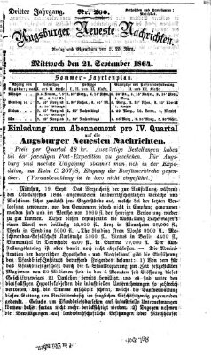 Augsburger neueste Nachrichten Mittwoch 21. September 1864