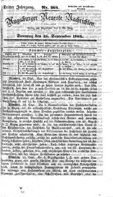 Augsburger neueste Nachrichten Sonntag 25. September 1864