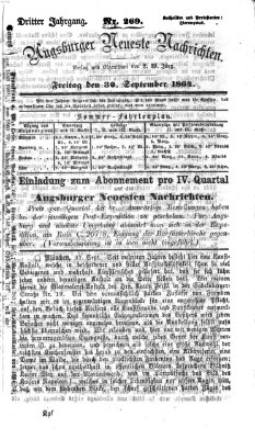 Augsburger neueste Nachrichten Freitag 30. September 1864