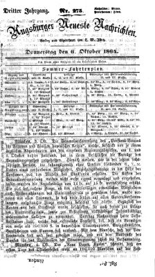 Augsburger neueste Nachrichten Donnerstag 6. Oktober 1864