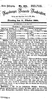 Augsburger neueste Nachrichten Dienstag 11. Oktober 1864