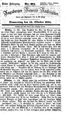 Augsburger neueste Nachrichten Donnerstag 13. Oktober 1864