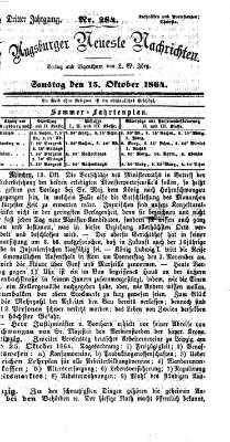 Augsburger neueste Nachrichten Samstag 15. Oktober 1864