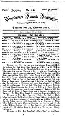 Augsburger neueste Nachrichten Sonntag 16. Oktober 1864