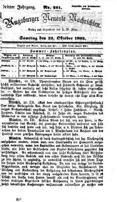 Augsburger neueste Nachrichten Samstag 22. Oktober 1864