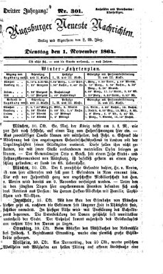 Augsburger neueste Nachrichten Dienstag 1. November 1864