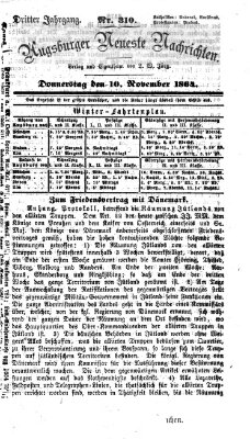 Augsburger neueste Nachrichten Donnerstag 10. November 1864