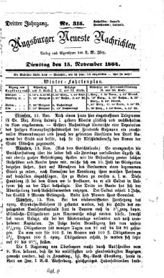 Augsburger neueste Nachrichten Dienstag 15. November 1864