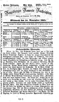 Augsburger neueste Nachrichten Mittwoch 16. November 1864