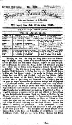 Augsburger neueste Nachrichten Mittwoch 30. November 1864