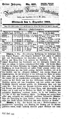 Augsburger neueste Nachrichten Mittwoch 7. Dezember 1864