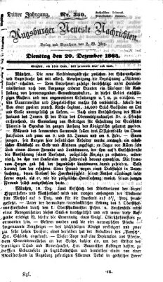 Augsburger neueste Nachrichten Dienstag 20. Dezember 1864