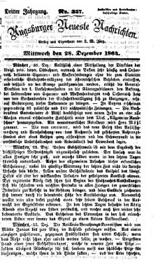 Augsburger neueste Nachrichten Mittwoch 28. Dezember 1864