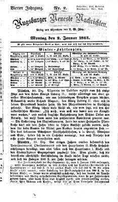 Augsburger neueste Nachrichten Montag 2. Januar 1865