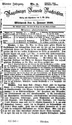 Augsburger neueste Nachrichten Mittwoch 4. Januar 1865