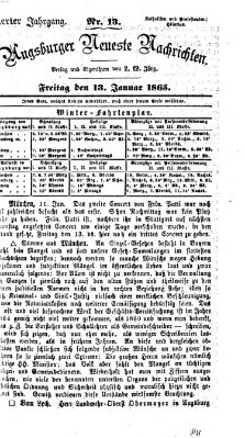 Augsburger neueste Nachrichten Freitag 13. Januar 1865