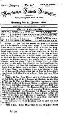 Augsburger neueste Nachrichten Sonntag 15. Januar 1865