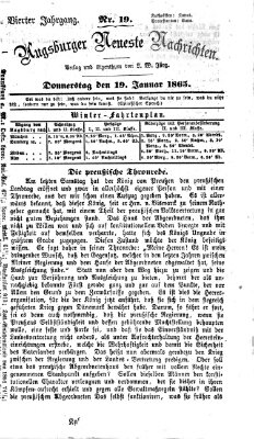 Augsburger neueste Nachrichten Donnerstag 19. Januar 1865