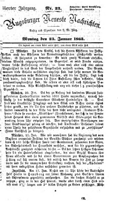 Augsburger neueste Nachrichten Montag 23. Januar 1865